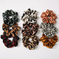 Leopard Glossy Scrunchie Collection showing multiple available variants