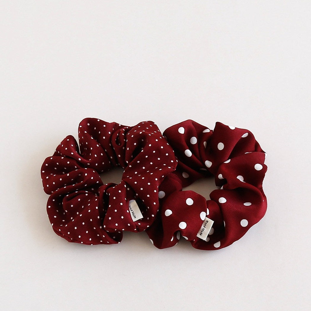 Red Polka Dot Scrunchie Set showing multiple available variants