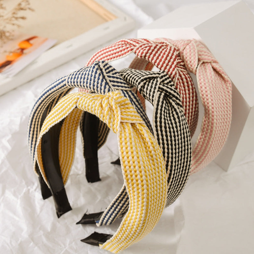 Beau - Plaid Knotted Wide Headband showing multiple available variants