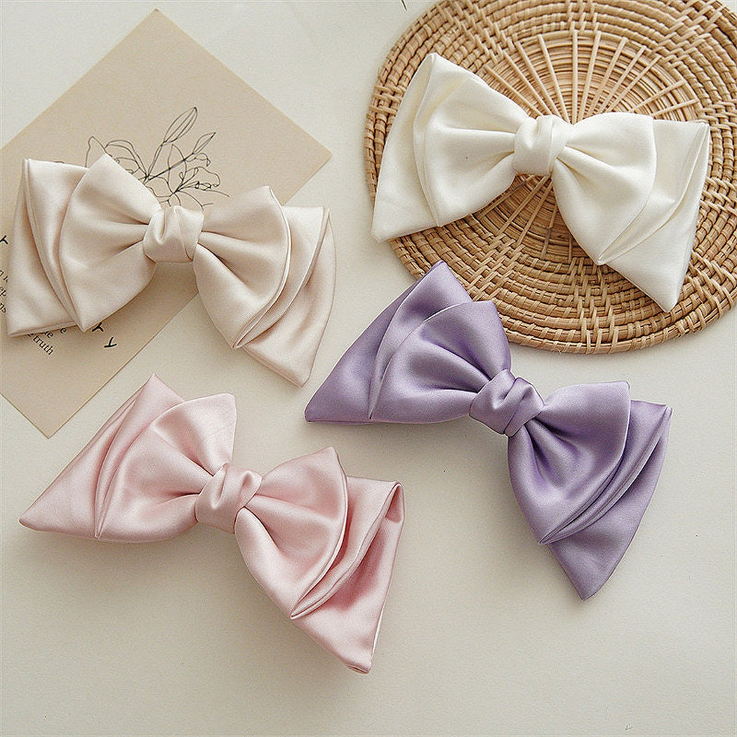 Beau - Satin Bow Hair Clip showing multiple available variants