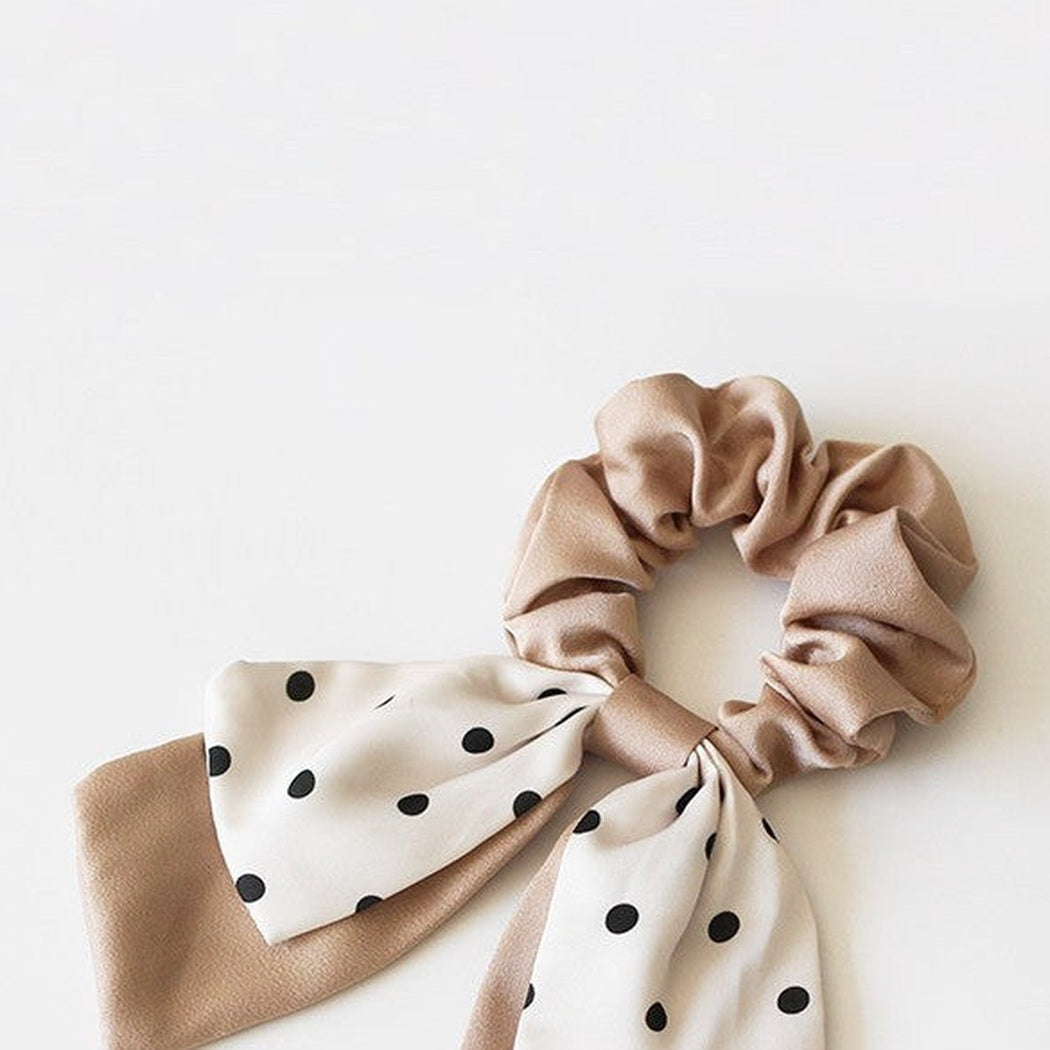 Polka Dot Bow Scrunchie Collection showing multiple available variants