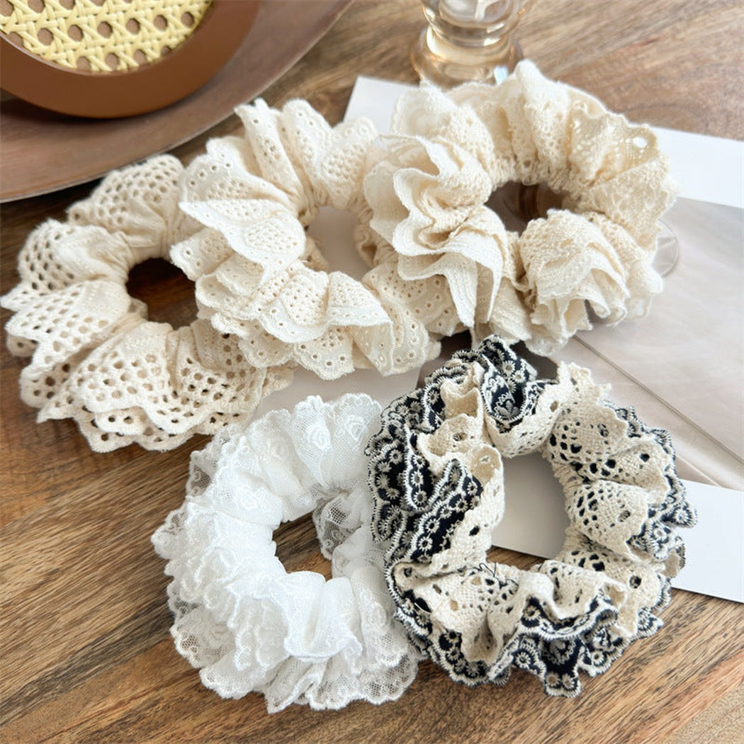 Layered Lace Scrunchie Set showing multiple available variants
