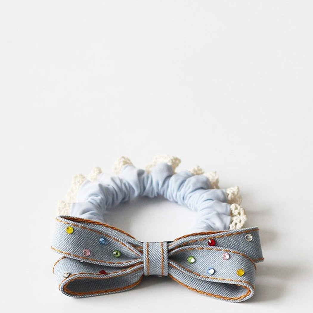 Blue Bow Crystal Hair Tie Set showing multiple available variants