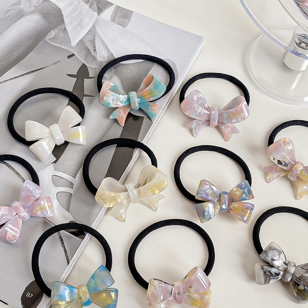 Iridescent Bow Hair Tie Collection showing multiple available variants
