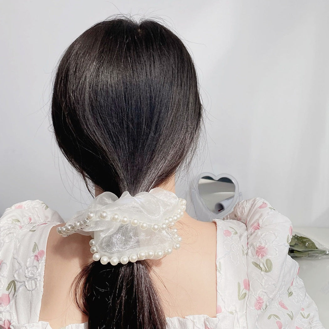 Pearl Mesh Scrunchie Collection showing multiple available variants