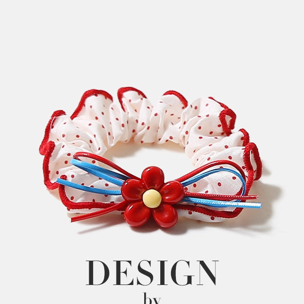 Floral Cherry Scrunchie Set showing multiple available variants