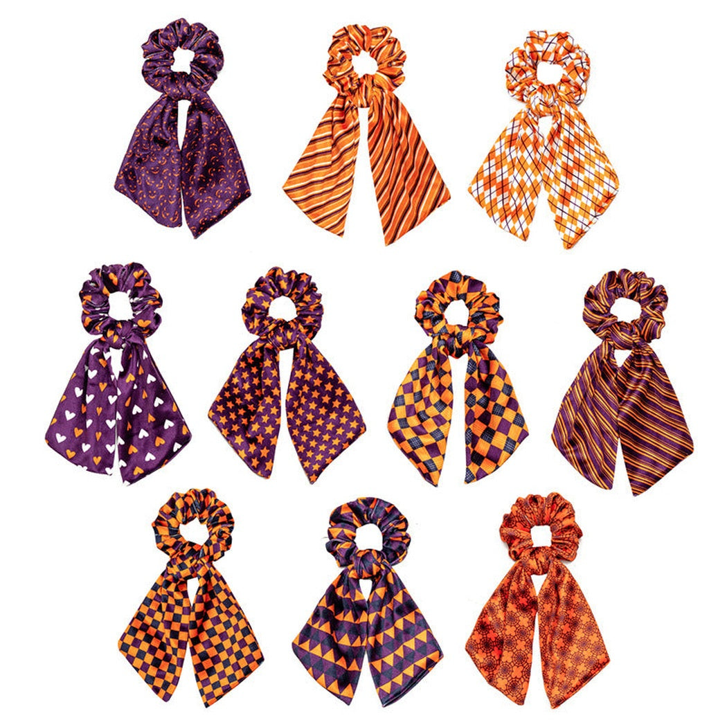 Halloween Bat Star Scarf Scrunchie Collection showing multiple available variants