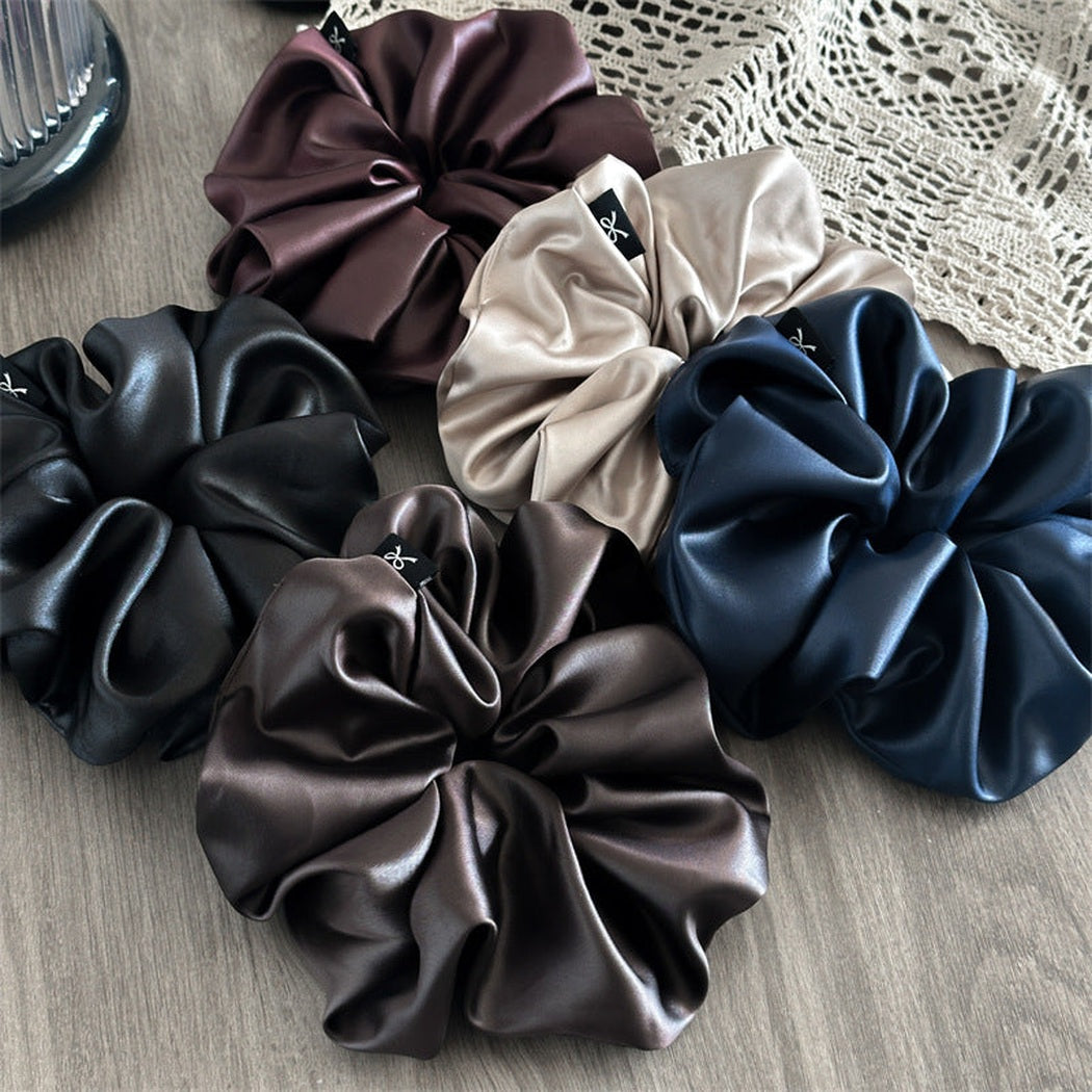 Solid Glossy Scrunchie Collection showing multiple available variants
