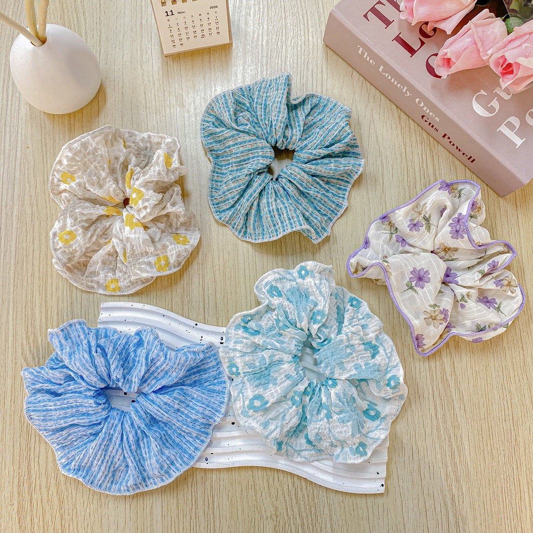 Floral Ruched Scrunchie Collection showing multiple available variants