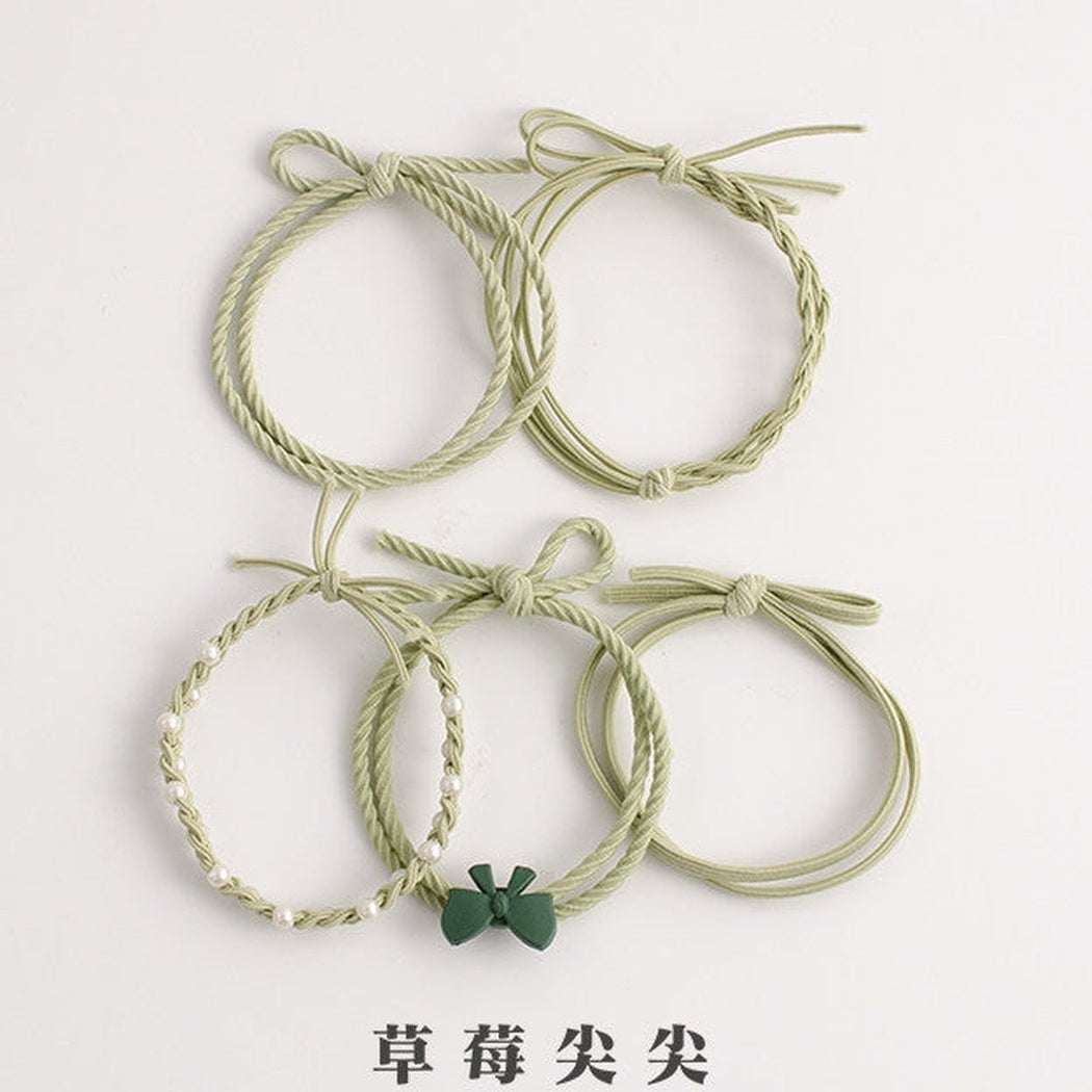 5-Piece Pearl Hair Tie Set showing multiple available variants
