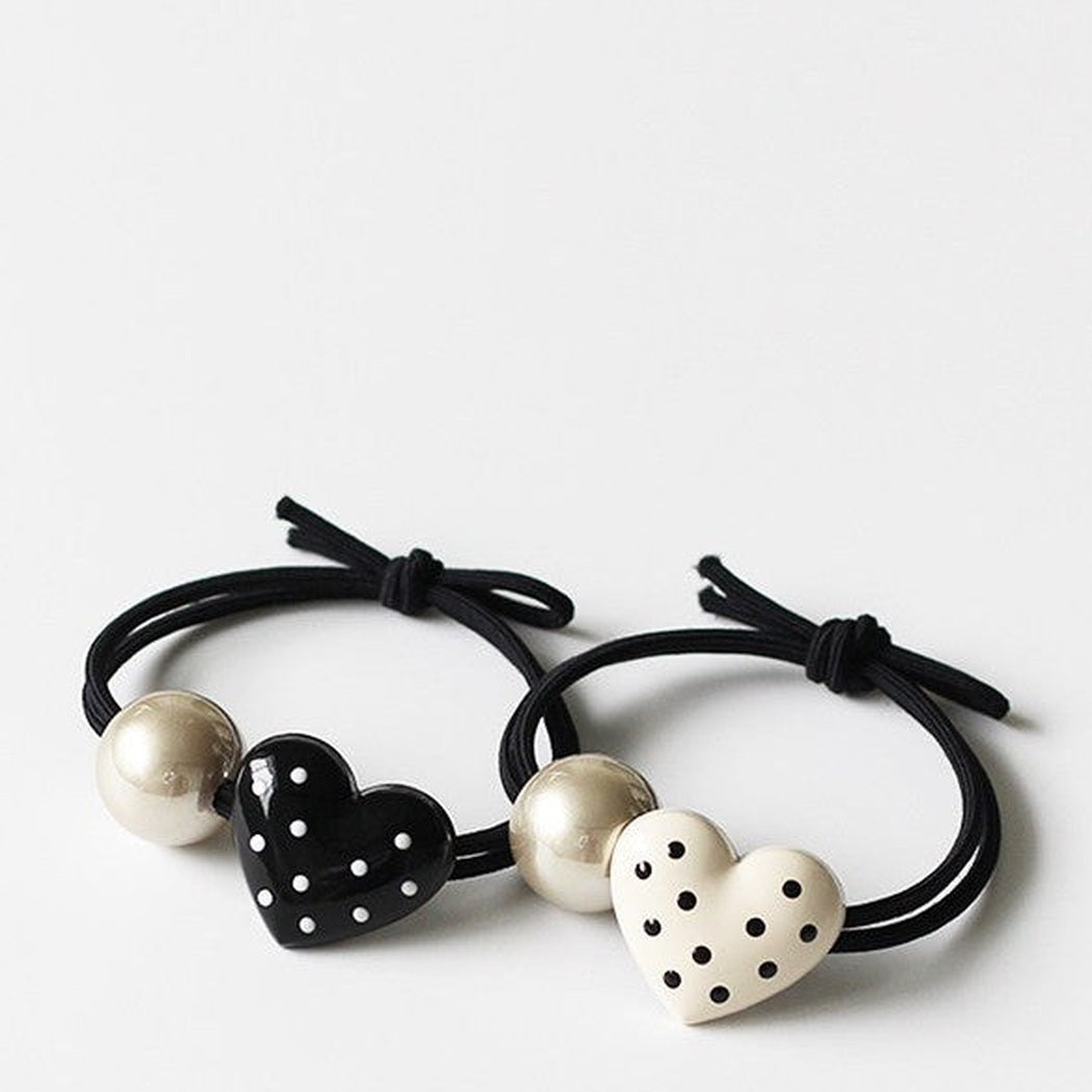 Heart Bead Hair Tie Collection showing multiple available variants