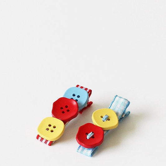 Red Blue Plaid Barrette Pair showing multiple available variants
