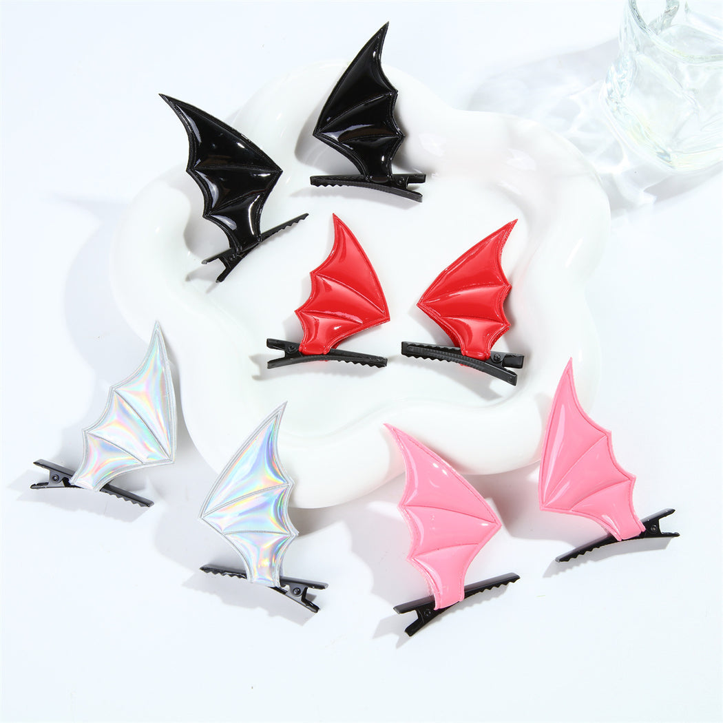 Halloween bat wing hair clip and headband full color overview