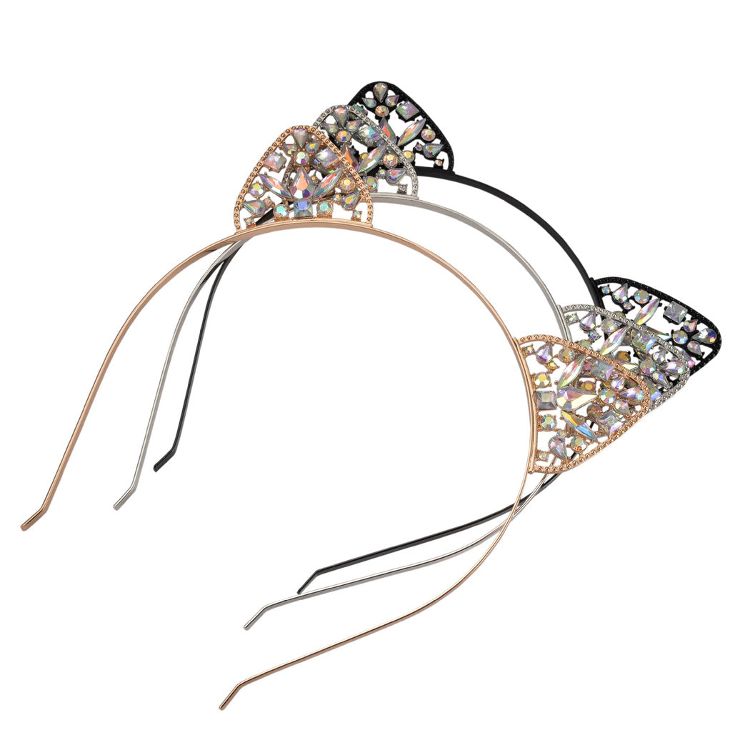 Gifty - Crystal Cat Ear Metal Headband - view 1