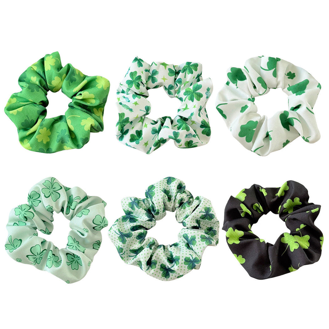 Gifty - Green Clover Print Scrunchie - view 1