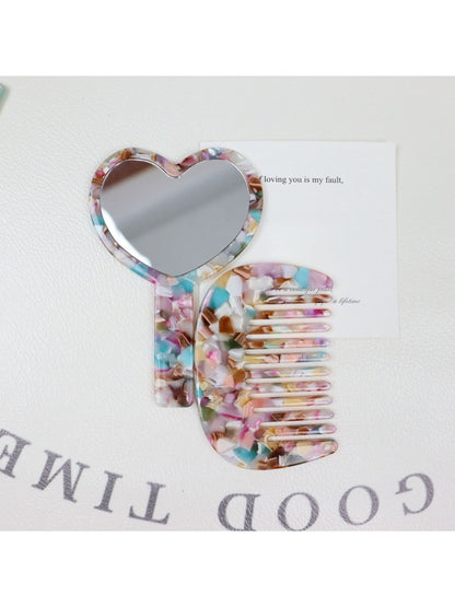 Mirroray - Acetic Acid Plate Makeup Mirror Comb Set