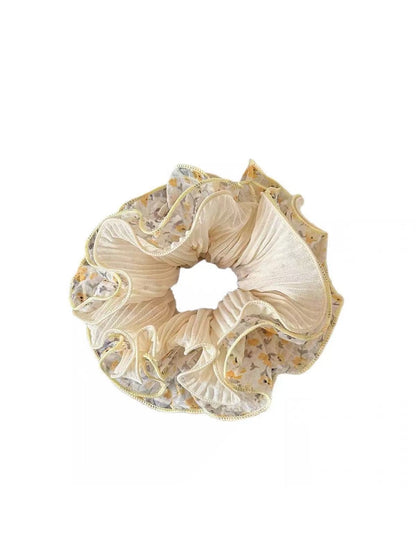 Gifty - Layered Floral Print Ruffle Edge Scrunchie