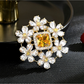 Brovia - Refined Flower Accent Alloy Brooch Pin