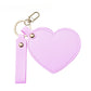 Mirroray - Heart Shaped PU Leather Keychain Compact Mirror