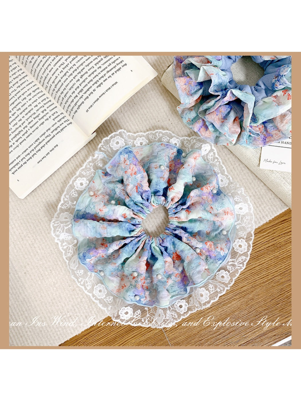 Gifty - Oil Painting Ink Hair Ring Lace