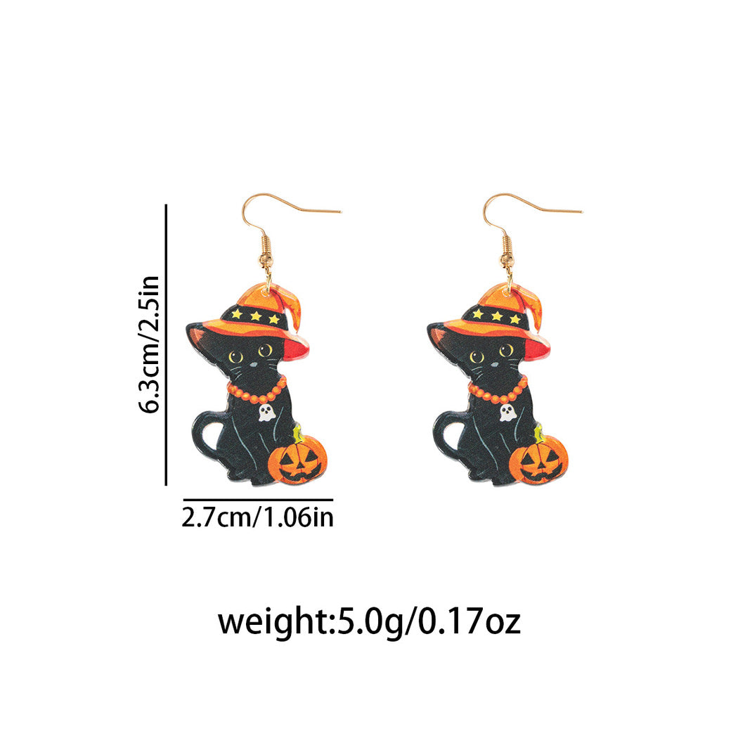 Earedge - Halloween Spooky Motif Drop Earrings, size reference