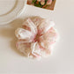Gifty - Floral Embroidered Lace Detail Fabric Scrunchie