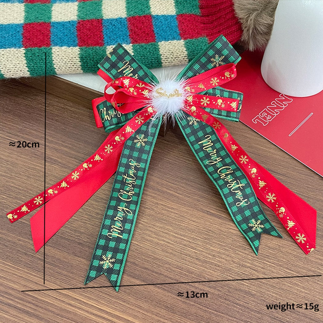 Beau - Christmas Classic Bow Bell Hair Clip