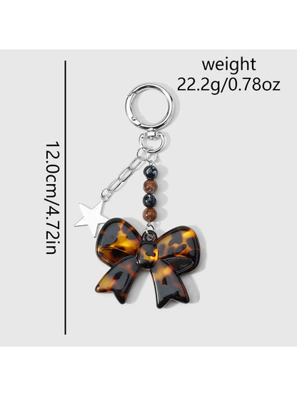 Keypus - Retro Beaded Cord Star Mirror Bag Charm Keychain