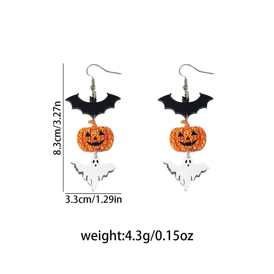 Earedge - Halloween Spooky Motif Drop Earrings, size reference