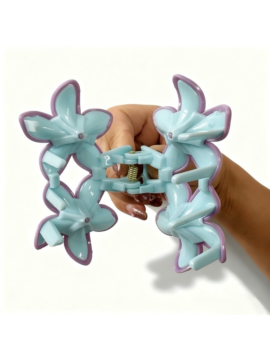 Beau - Double Flower Petal Cutout Claw Hair Clip
