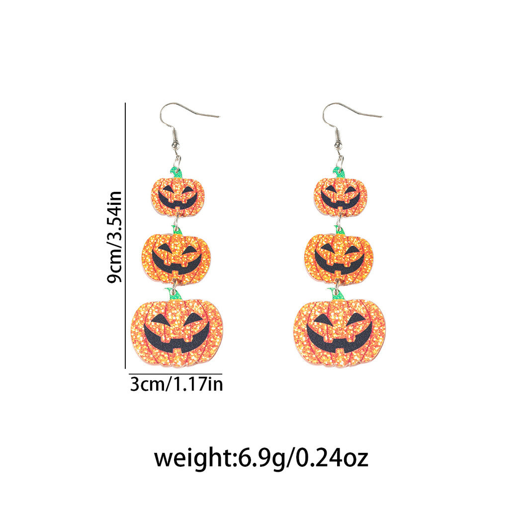Earedge - Halloween Spooky Motif Drop Earrings, size reference