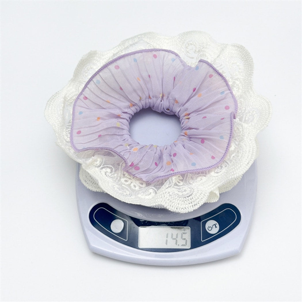 Gifty - Sweet Style Pleated Polka Dot Scrunchie