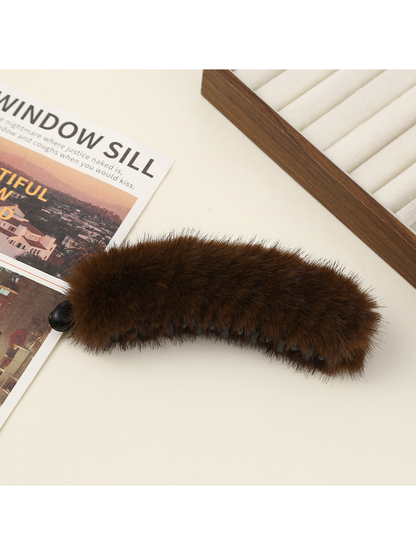 Beau - Soft Solid Color Curved Banana Claw Clip