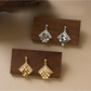 Earedge - Textured Geometric Drop Style Stud Earrings