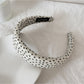 Gifty - Pleated Polka Dot Fabric Scrunchie Hair Tie