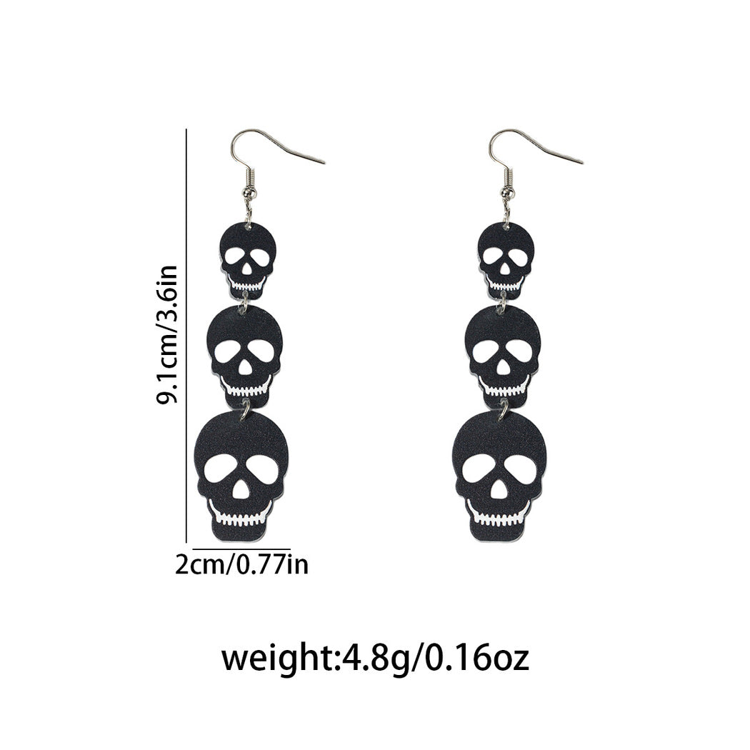 Earedge - Halloween Spooky Motif Drop Earrings, size reference