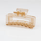 Beau - Clear Solid Color Openwork Square Claw Clip