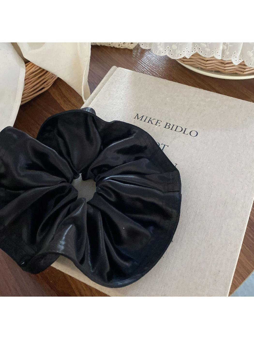 Gifty - Textured Solid Color Satin Scrunchie