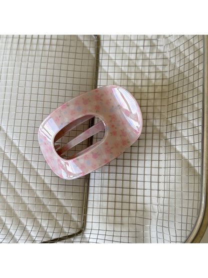 Beau - Vintage Style Printed Oval Acrylic Hair Clip