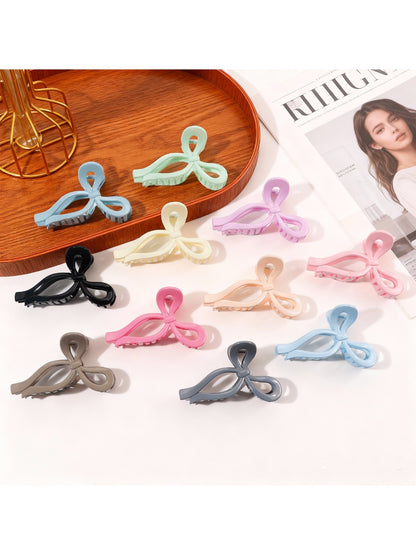 Beau - Minimalist Solid Color Bow Shaped Claw Clip