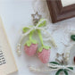 Keypus - Strawberry Bow Flower Bag Charm Keychain