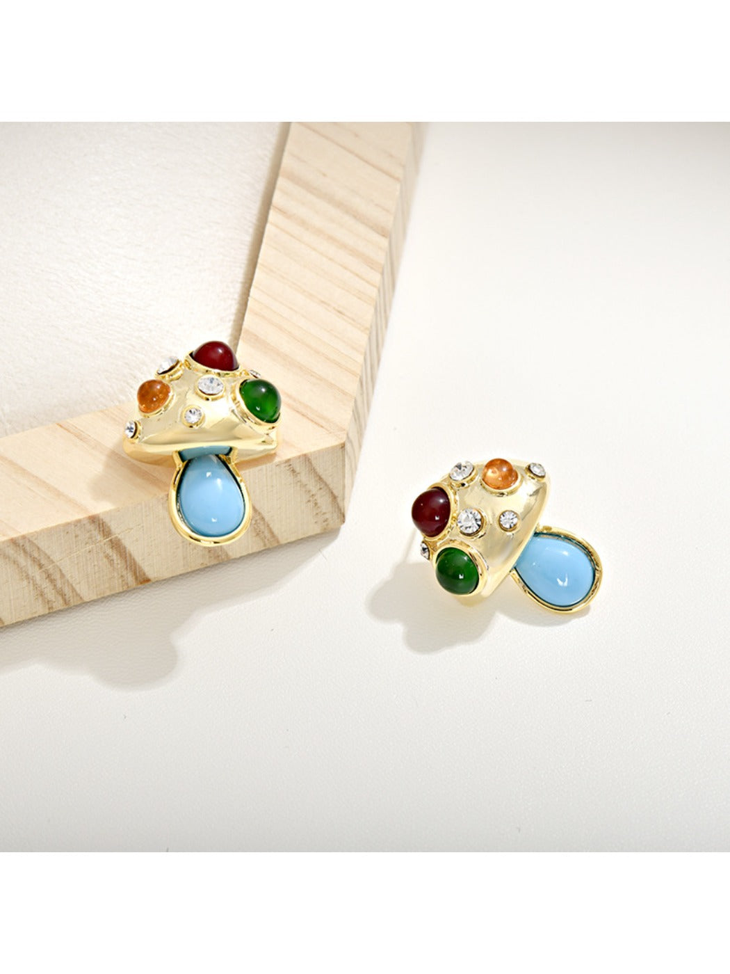 Earedge - Spring Color Block Mushroom Earrings