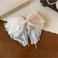 Beau - Polka Dot Ribbon Bow Lace Trim Hair Clip