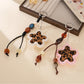 Keypus - Leopard Print Flower Beaded Bag Charm Keychain