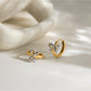 Earedge - Charming Bi-Color Bow Hoop Earrings