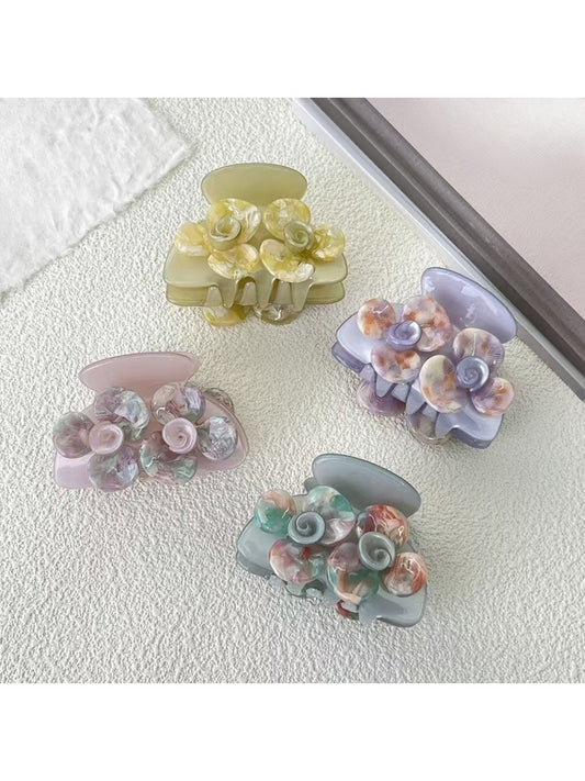 Beau - Fashionable Acetate Flower Pattern Hair Clip