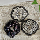 Gifty - Floral Print Lace Trim Elastic Scrunchie