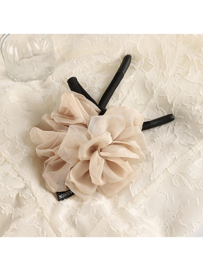 Gifty - Ruffled Rose Flower Ponytail Scrunchie