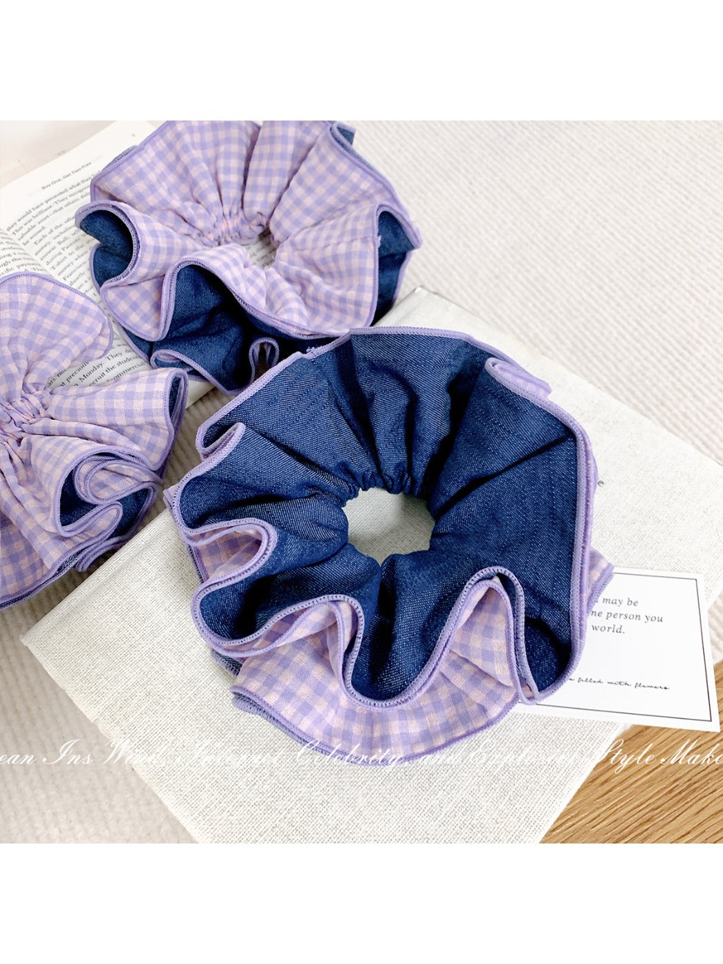 Gifty - Fantasy Purple Plaid Hair Ring