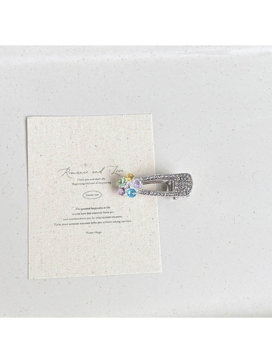 Beau - Flower Heart Duckbill Side Hair Clip